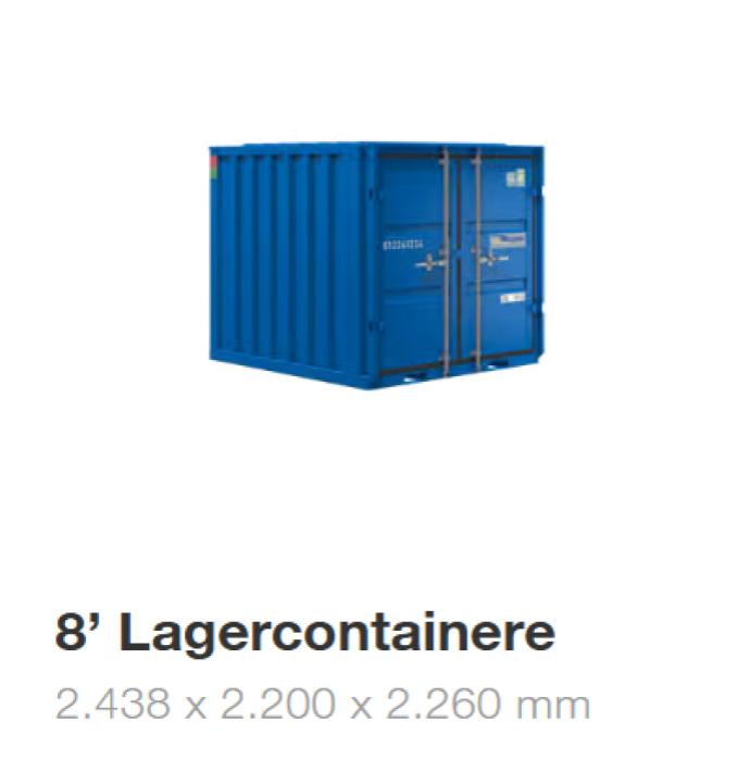 8 fots lagercontainer